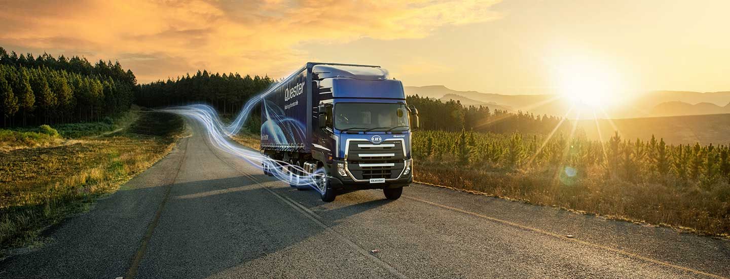 Quester, a heavy-duty truck that combines excellent fuel efficiency with durability